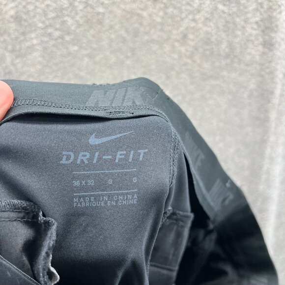 Nike Pants 36x32 Black Dri Fit Athletic Chino Flat Front Trouser Stretch Golf - Picture 7 of 9